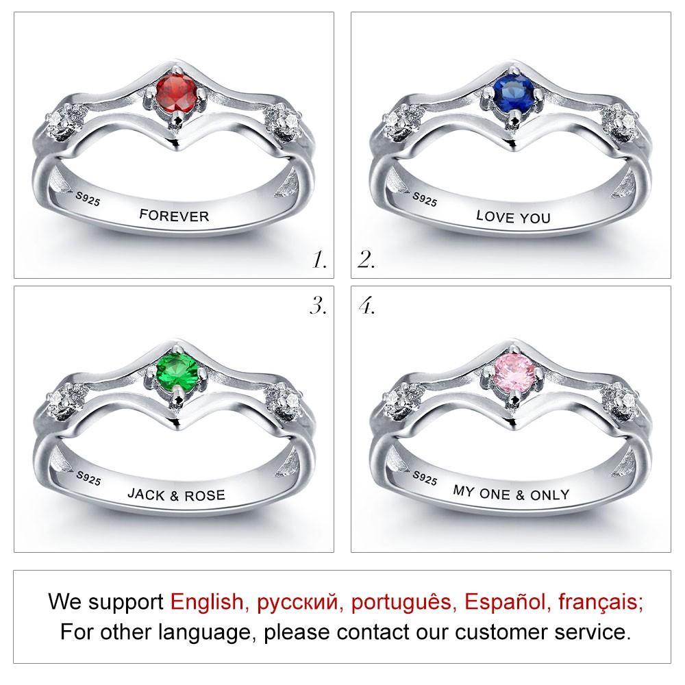 Personalized Sterling Silver Ring - Forever Bezel Stone - Fashion Jewelry - Gift for Women-Customized Jewel