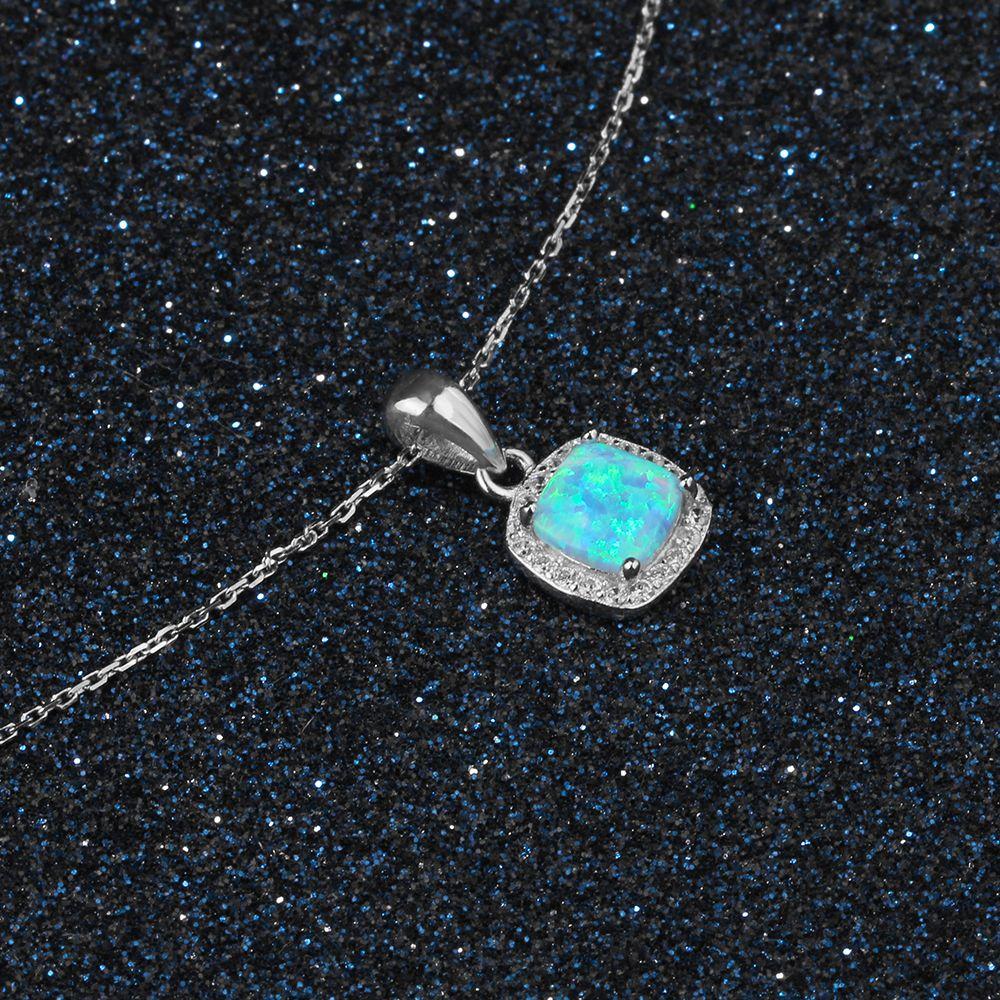 Opal Silver Fashion Pendant Necklace-Customized Jewel