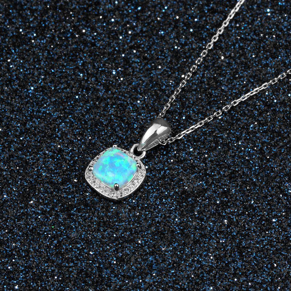 Opal Silver Fashion Pendant Necklace-Customized Jewel