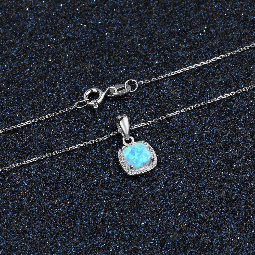 Opal Silver Fashion Pendant Necklace-Customized Jewel