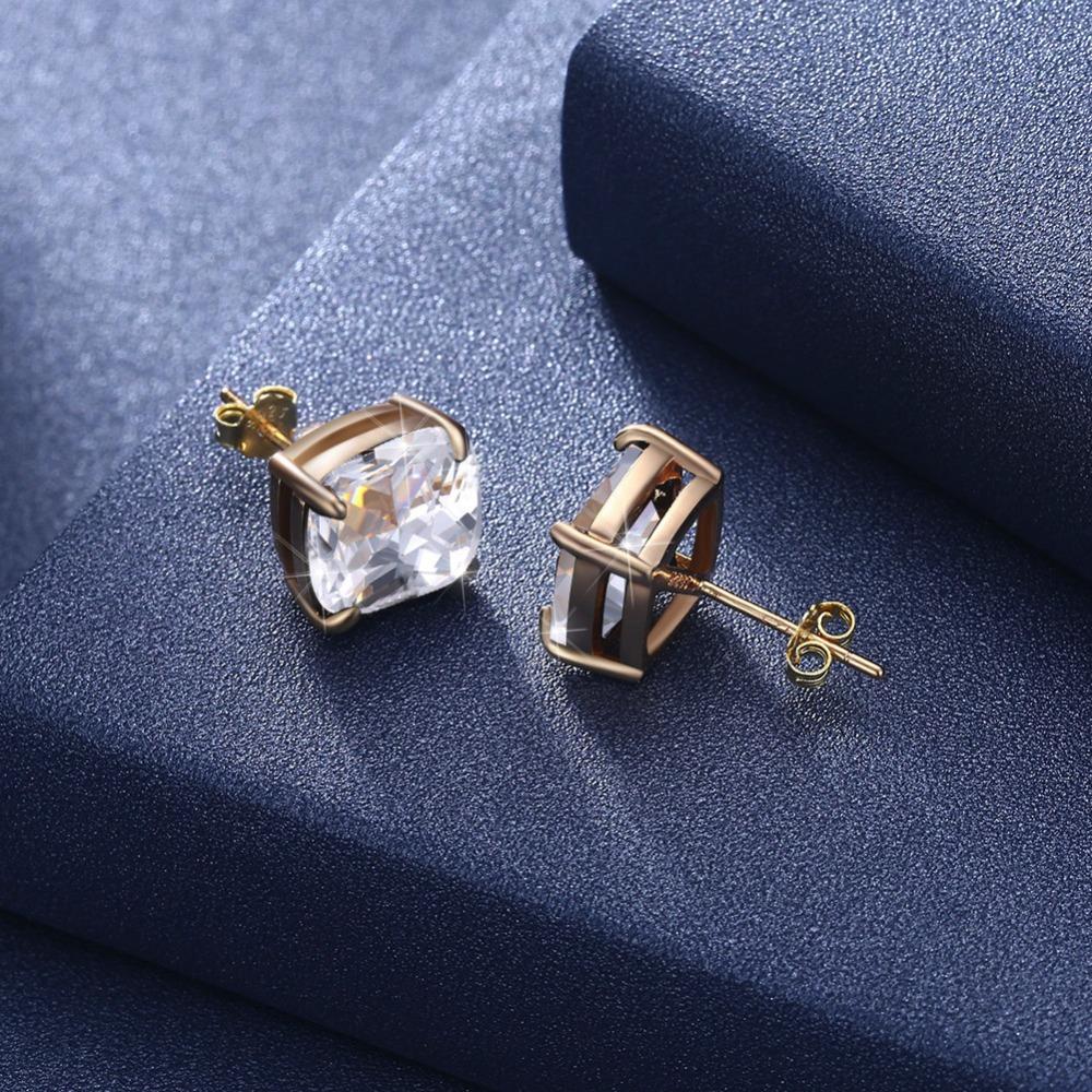 Fashion Jewelry 925 Silver Stud Earrings For Women Cubic Zirconia Colorful Stud Earrings Gift-Customized Jewel
