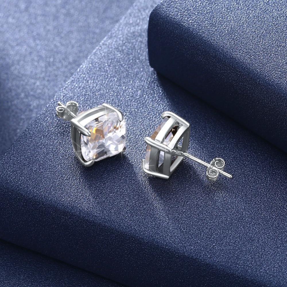 Fashion Jewelry 925 Silver Stud Earrings For Women Cubic Zirconia Colorful Stud Earrings Gift-Customized Jewel