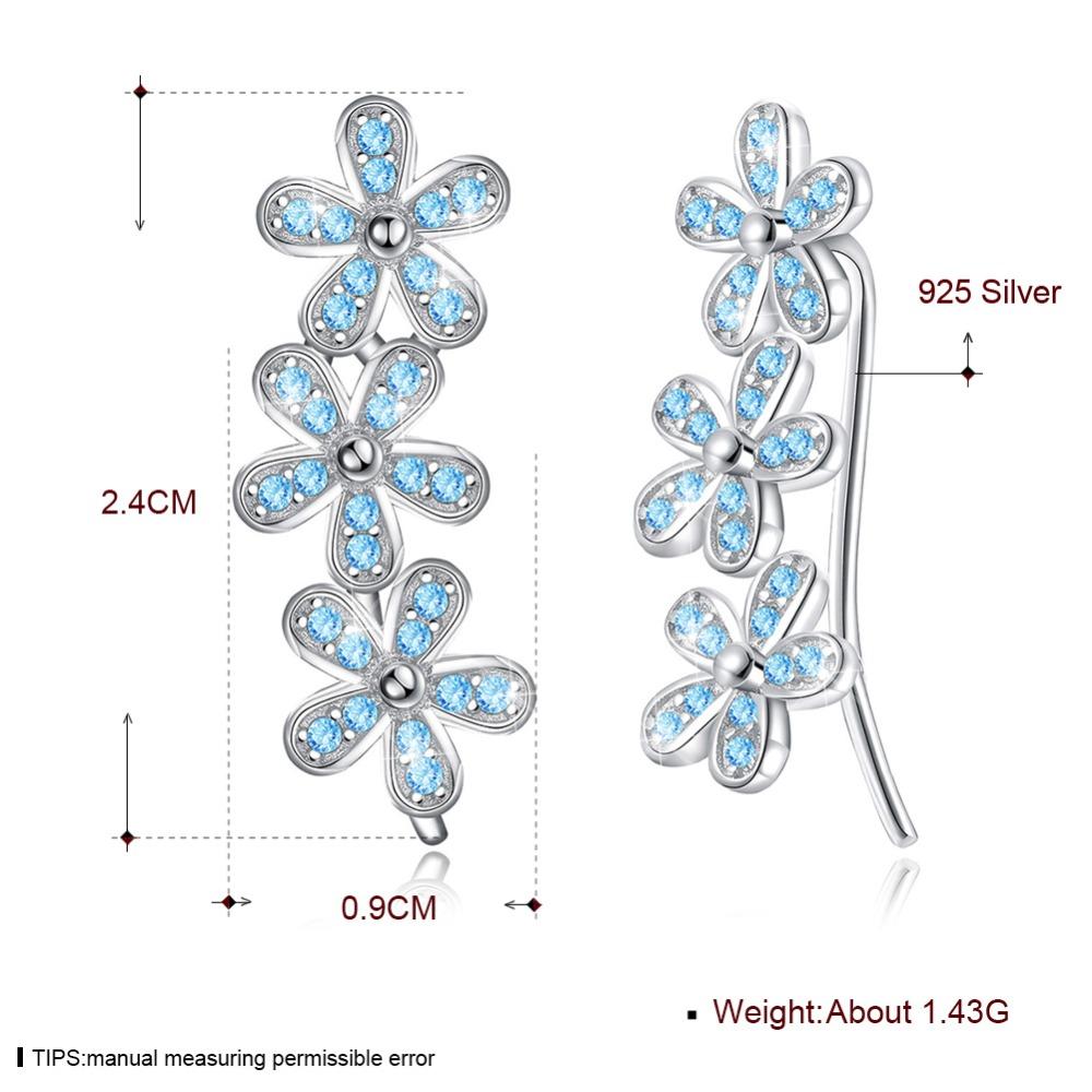925 Silver Stud Earrings For Women Decoration With Cubic Zirconia 2018 New Arrival Cute Flower Romantic Gift-Customized Jewel