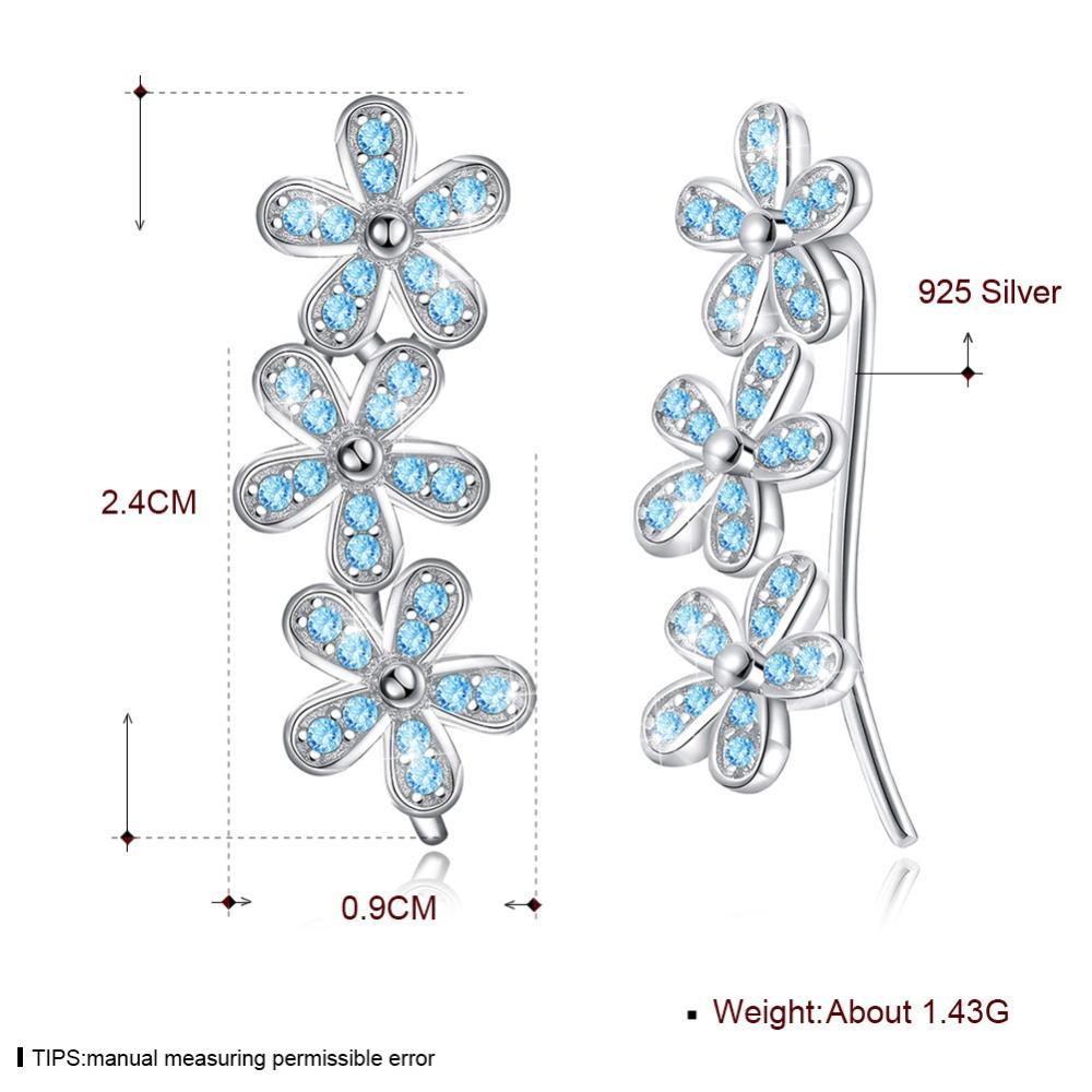 925 Silver Stud Earrings For Women Decoration With Cubic Zirconia 2018 New Arrival Cute Flower Romantic Gift-Customized Jewel