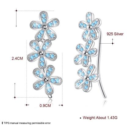 925 Silver Stud Earrings For Women Decoration With Cubic Zirconia 2018 New Arrival Cute Flower Romantic Gift-Customized Jewel
