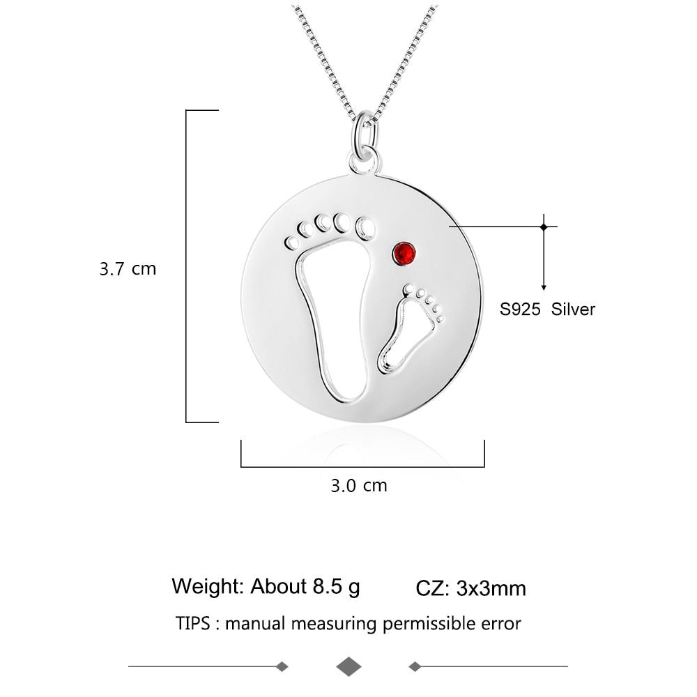 Footprint 925 Sterling Silver Necklaces, Fashion Jewelry for Girls, Trendy Women’s Pendants-Customized Jewel