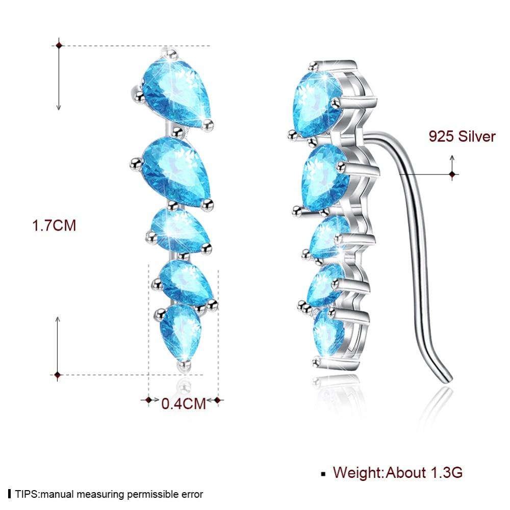 925 Silver Stud Earrings For Women Geometric Cubic Zirconia-Customized Jewel