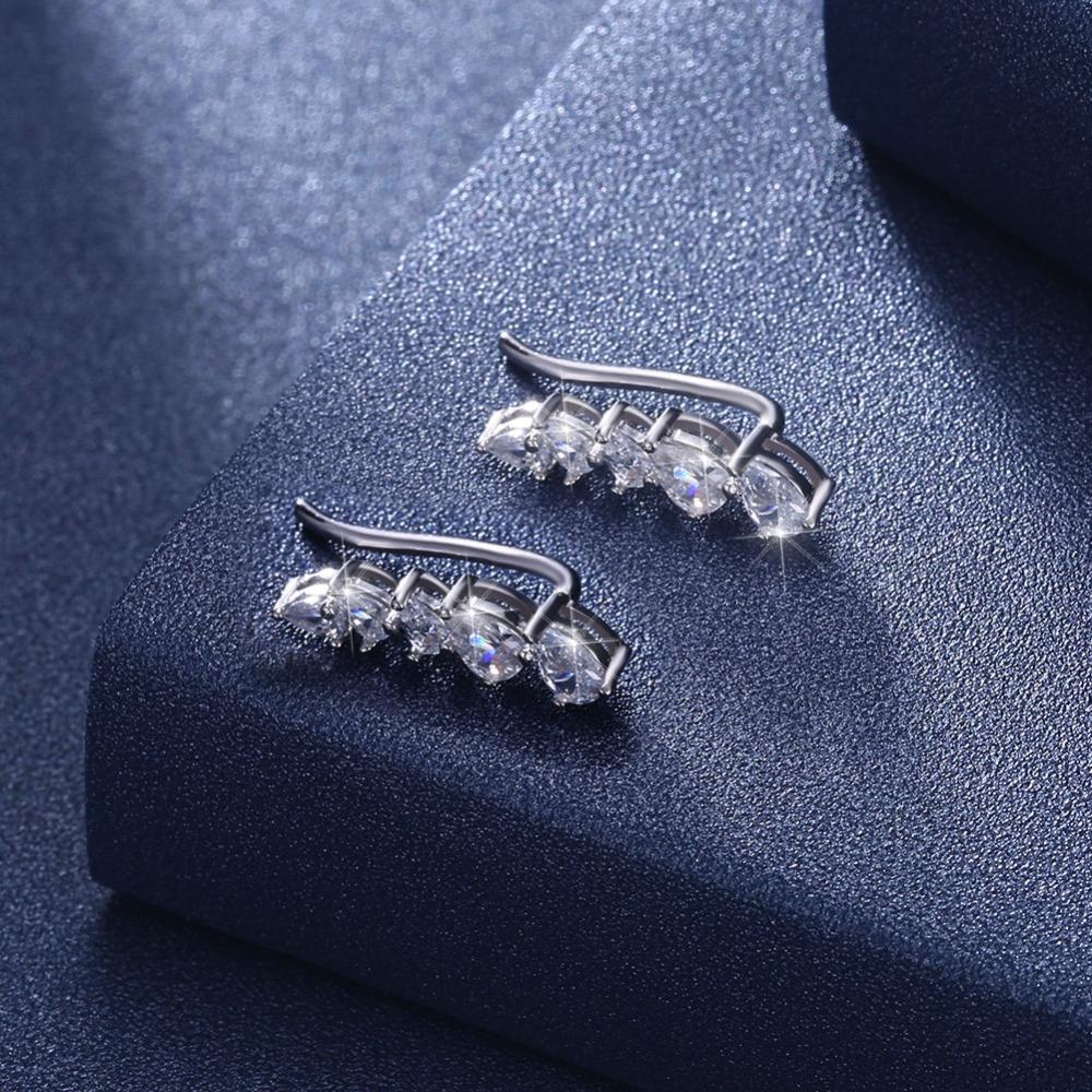 925 Silver Stud Earrings For Women Geometric Cubic Zirconia-Customized Jewel