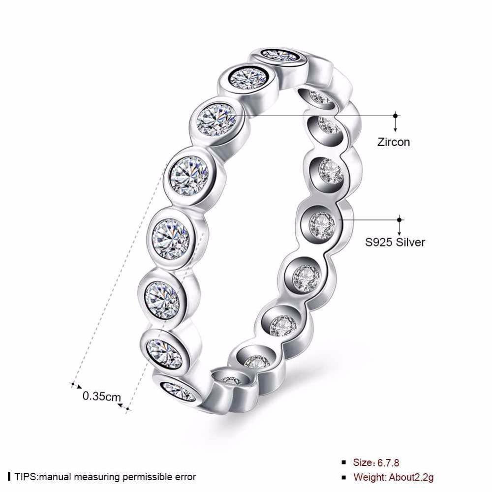 Crystal Beads Sterling Silver Ring - Bubble Detailing with Cubic Zirconia Stones - Classic Band rings-Customized Jewel