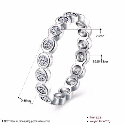Crystal Beads Sterling Silver Ring - Bubble Detailing with Cubic Zirconia Stones - Classic Band rings-Customized Jewel