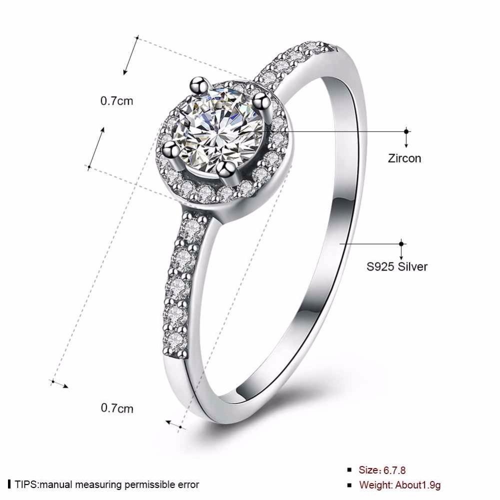 Classic 925 Sterling Silver Round Wedding Ring for Women with Cubic Zirconia, Classy Jewelry Gift-Customized Jewel