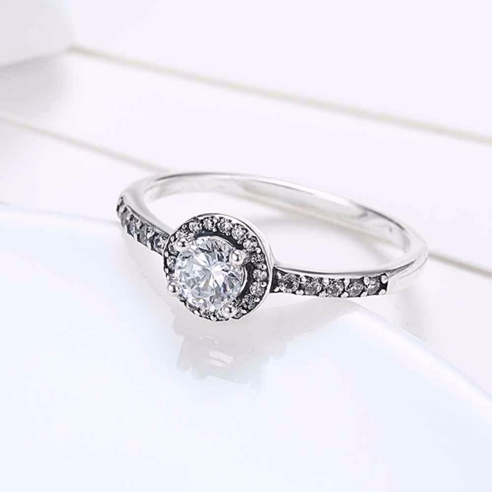 Classic 925 Sterling Silver Round Wedding Ring for Women with Cubic Zirconia, Classy Jewelry Gift-Customized Jewel
