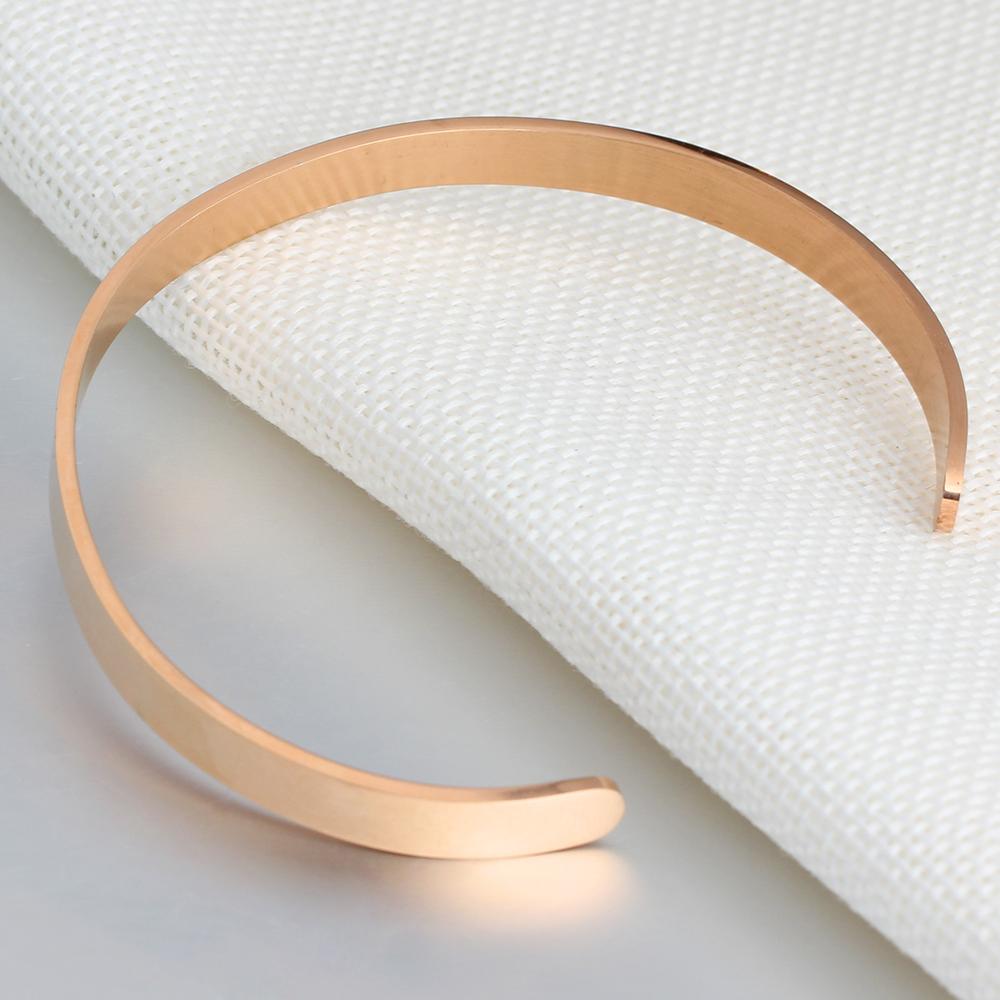 5mm Personalized ID Bangles Engrave Name Promise Love Stainless Steel 3 Color Unisex-Customized Jewel