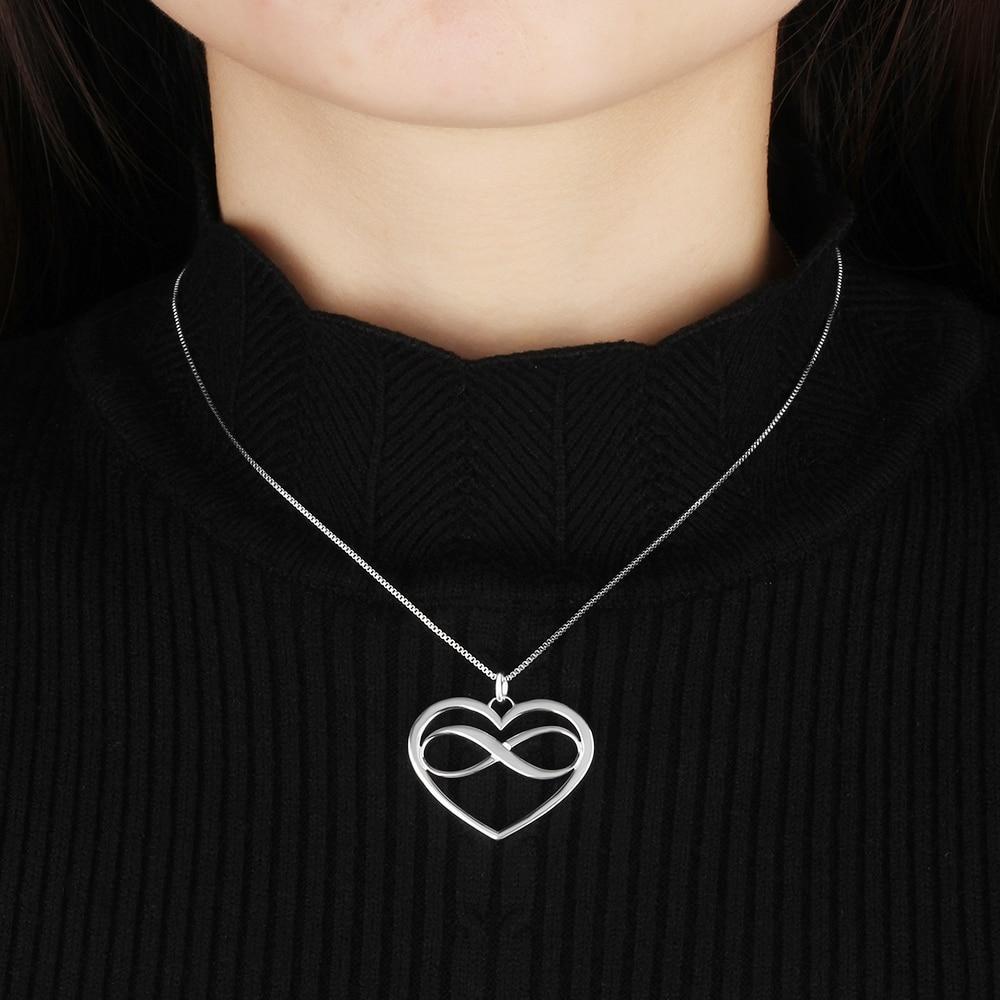 Personalized 925 Sterling Silver Necklaces - Heart & Infinity Pendant - Engraved Custom Names - Family Gift-Customized Jewel