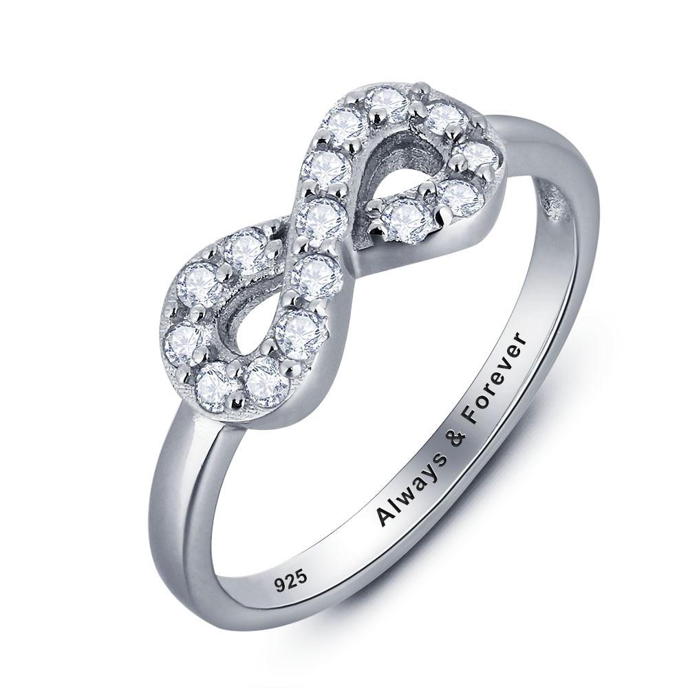 Personalized Infinite Love Promise Ring 925 Sterling Silver Jewelry Free Gift Box-Customized Jewel