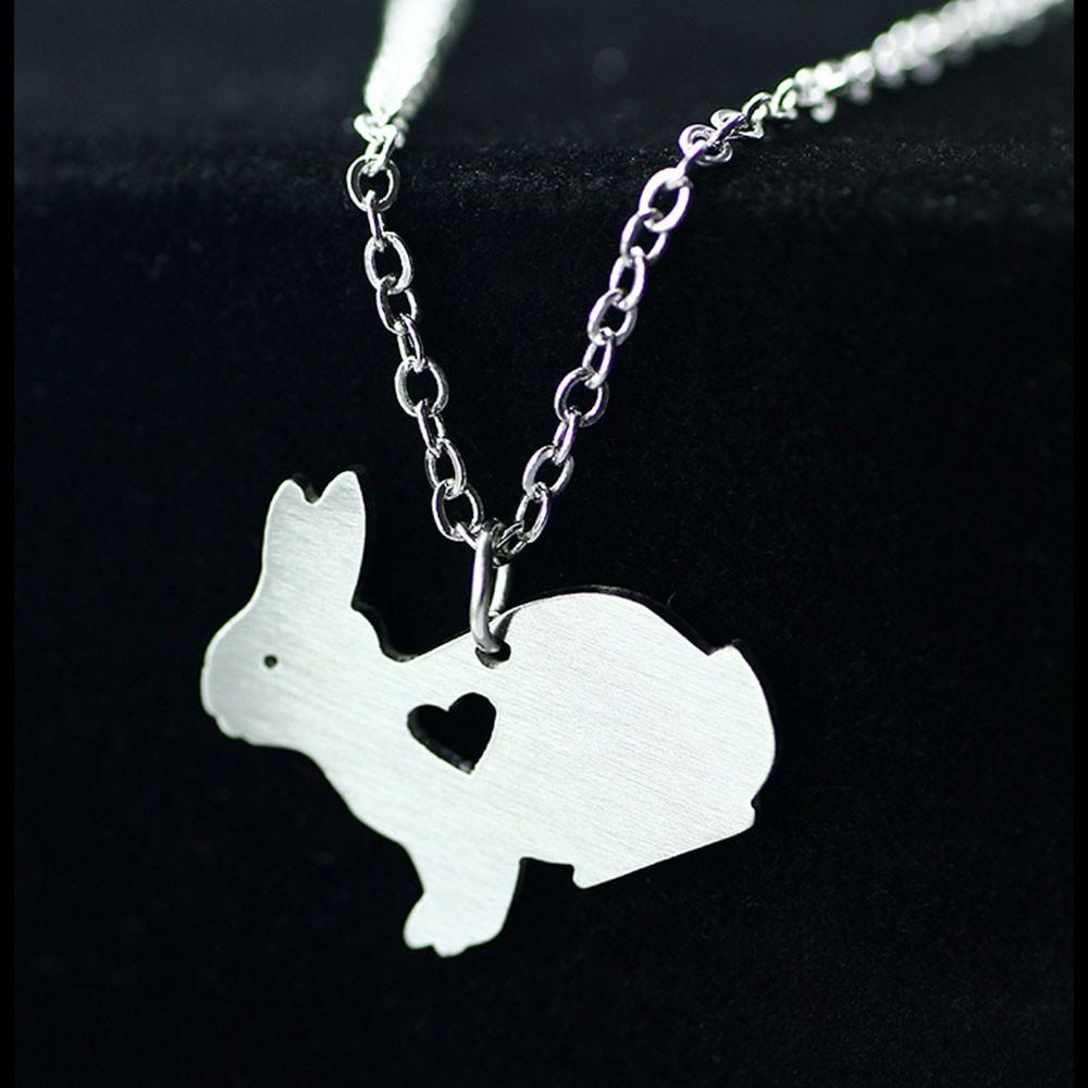 Stainless Steel Cute Little Rabbit Engrave Name Pendant Necklace, Best Christmas Gift-Customized Jewel