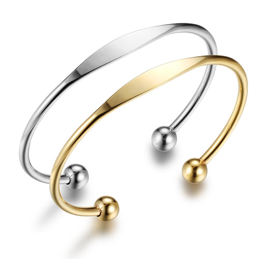 Trendy Stainless Steel Open Cuff Bangle Bracelet - Vintage Style Fashion Bangle Band - Best Gift for Christmas, Birthday, & Anniversary-Customized Jewel