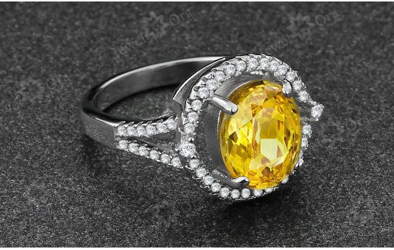 925 Sterling Silver Natural Sparkling Stone Rings for Women, Fashion Jewelry with Gift Box-Customized Jewel