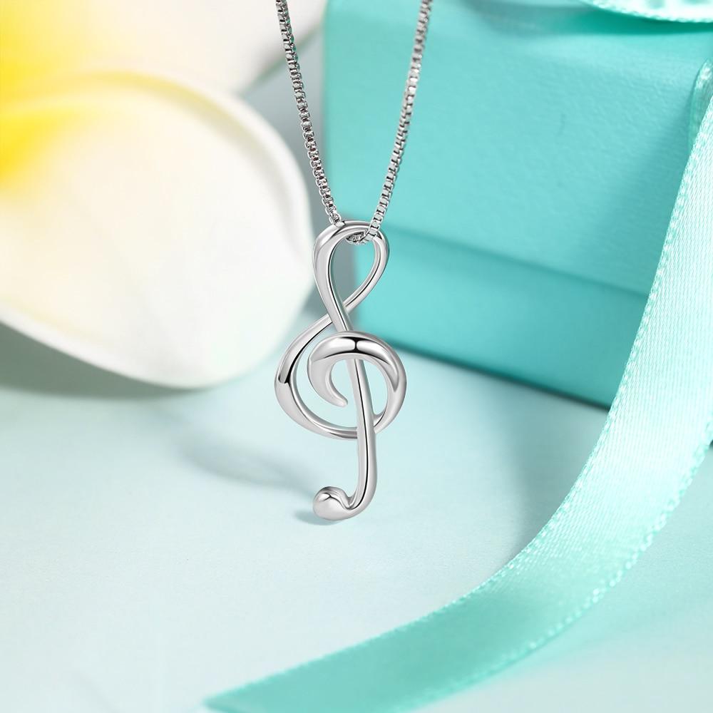 Women’s 925 Sterling Silver Necklace with Musical Note Pendant, Elegant Gift for Girlfriend-Customized Jewel