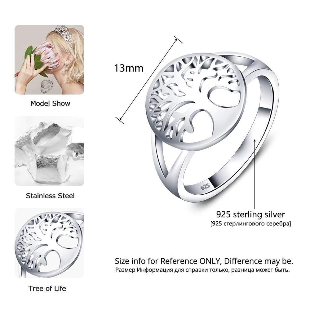Classic Tree of Life Ring - 925 Sterling Silver Metal - Women Fashion Accessories - Mother’s Day Gifts-Customized Jewel