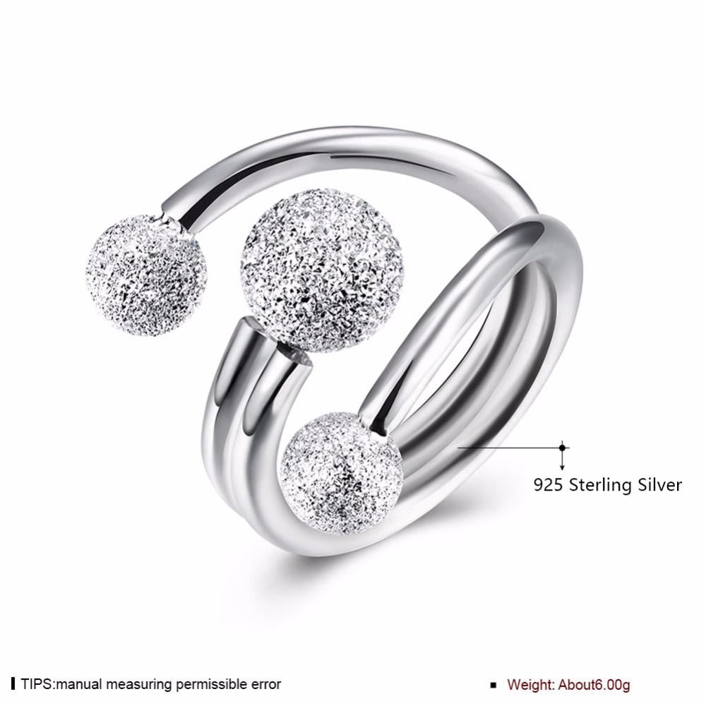 Solid 925 Sterling Silver Adjustable Rings for Women – Surround Ball Design – Party Jewelry Gift Ideas for Mom-Customized Jewel