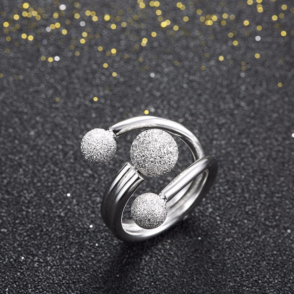 Solid 925 Sterling Silver Adjustable Rings for Women – Surround Ball Design – Party Jewelry Gift Ideas for Mom-Customized Jewel