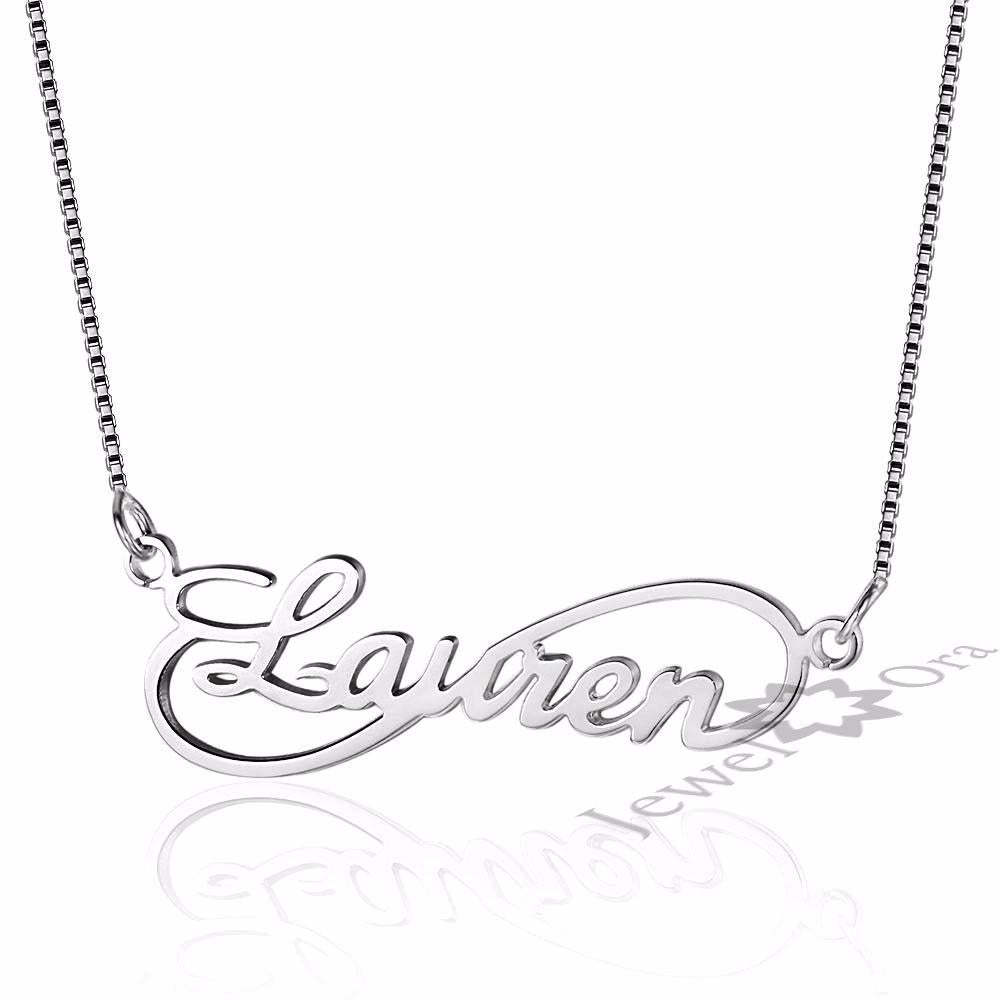 Personalized 925 Sterling Silver 8 Shape Infinity Necklace with Custom Name Pendant, Gift for Women-Customized Jewel