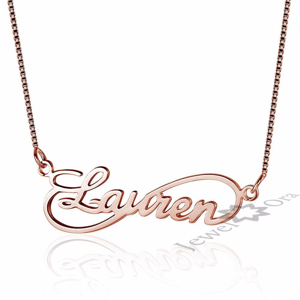 Personalized 925 Sterling Silver 8 Shape Infinity Necklace with Custom Name Pendant, Gift for Women-Customized Jewel