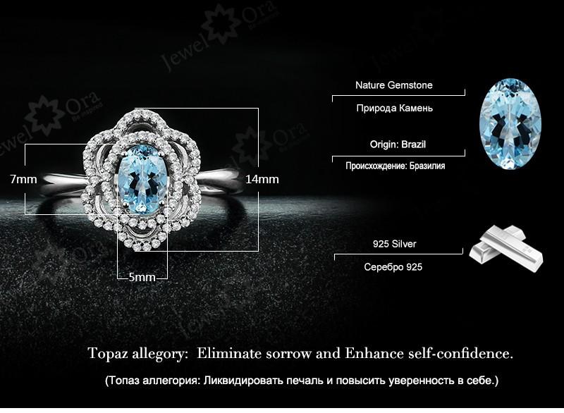 Fashion 925 Silver Sparkling Flower Lady Ring with Natural Stone, Wedding Jewelry for Women-Customized Jewel