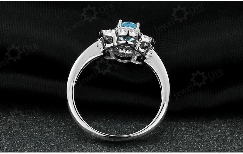 Fashion 925 Silver Sparkling Flower Lady Ring with Natural Stone, Wedding Jewelry for Women-Customized Jewel