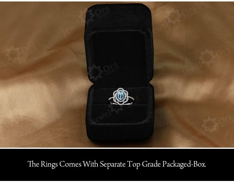 Fashion 925 Silver Sparkling Flower Lady Ring with Natural Stone, Wedding Jewelry for Women-Customized Jewel