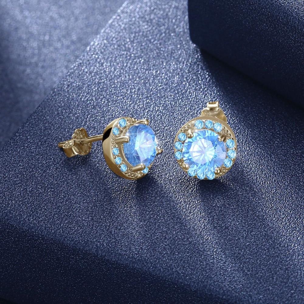 925 Sterling Silver Cubic Zirconia Stud Earrings, Different Color Options, Trendy Fashion Jewelry Gift for Women-Customized Jewel