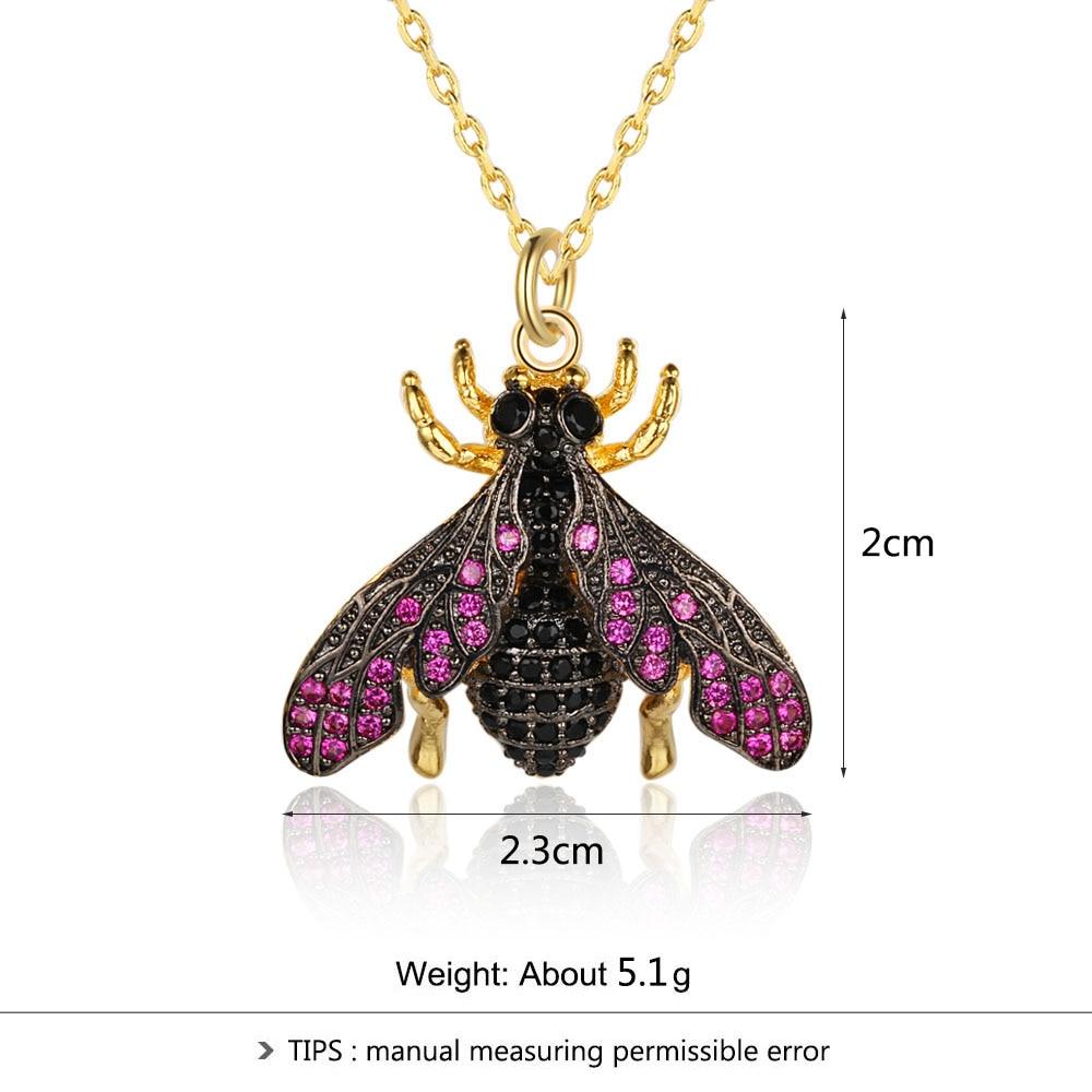 Women Fashion Gold Color Copper Necklace with Bee Shaped Pendant, Trendy Jewelry for Girls-Customized Jewel