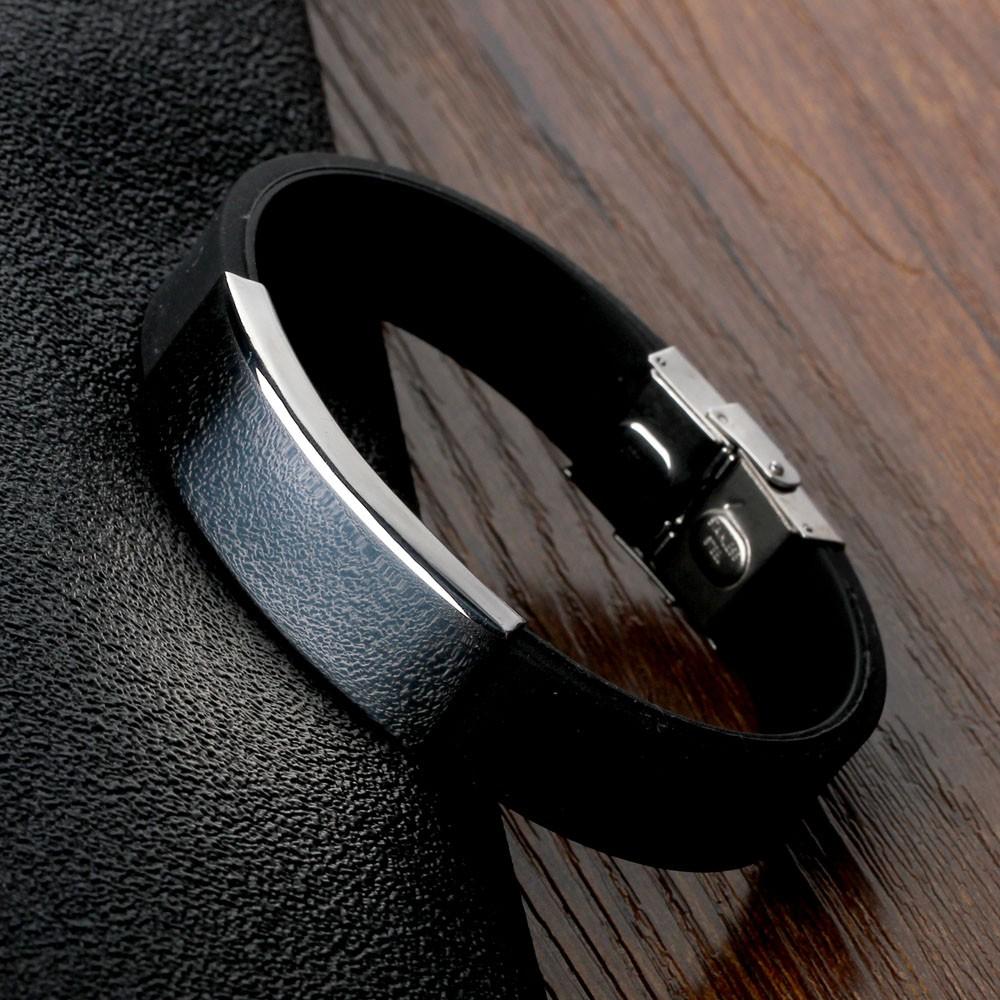 Silicone Stainless Steel Bracelets & Bangles Casual & Sporty Jewelry Fashion Men's Bracelet New-Customized Jewel