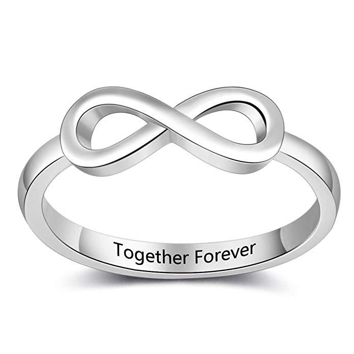 Personalized Sterling Silver Ring - Infinity Promise Rings - Customized Gifts - Fashion Jewelry-Customized Jewel