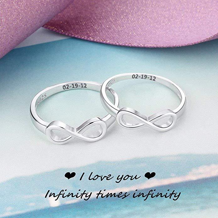 Personalized Sterling Silver Ring - Infinity Promise Rings - Customized Gifts - Fashion Jewelry-Customized Jewel