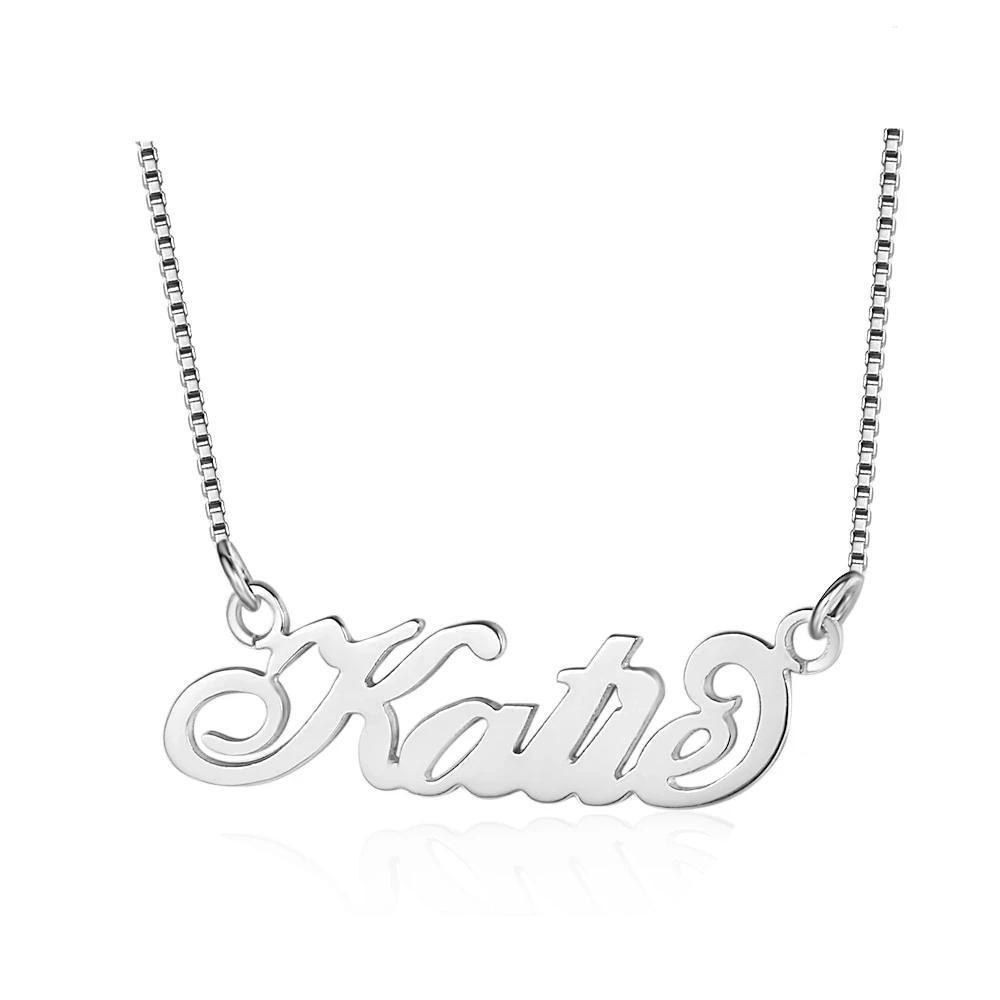 Personalised 925 Sterling Silver Necklace for Women with Custom Nameplate Pendant, Fine Jewelry Anniversary Gift-Customized Jewel