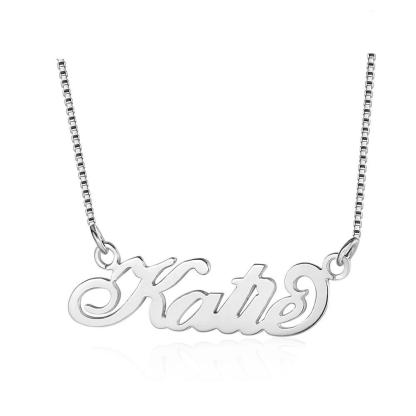 Personalised 925 Sterling Silver Necklace for Women with Custom Nameplate Pendant, Fine Jewelry Anniversary Gift-Customized Jewel