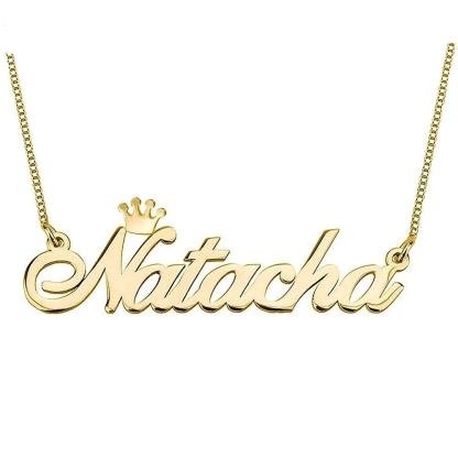 Personalized Women’s 925 Sterling Necklace with Engrave Nameplate Pendant, 3 Color Options, Classic Gift for Women-Customized Jewel
