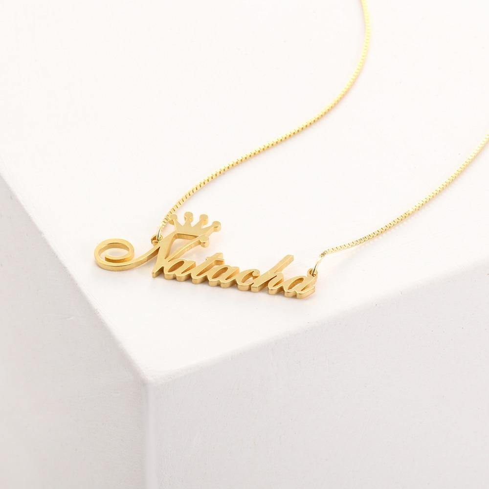 Personalized Women’s 925 Sterling Necklace with Engrave Nameplate Pendant, 3 Color Options, Classic Gift for Women-Customized Jewel