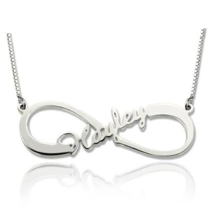 Personalized Name 925 Sterling Silver Customized Infinity Nameplate Necklaces Pendants Gift For Women-Customized Jewel
