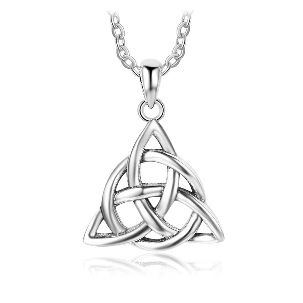 Vintage 925 Sterling Silver Necklace for Women with Triquetra Trinity Knot Pendant-Customized Jewel