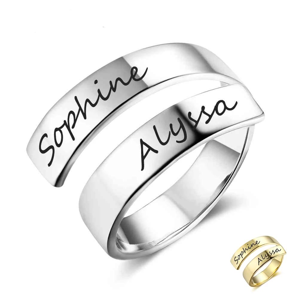 Personalized Stainless Steel Adjustable Rings for Women – Custom Engraved Name – Trendy Anniversary Jewelry-Customized Jewel