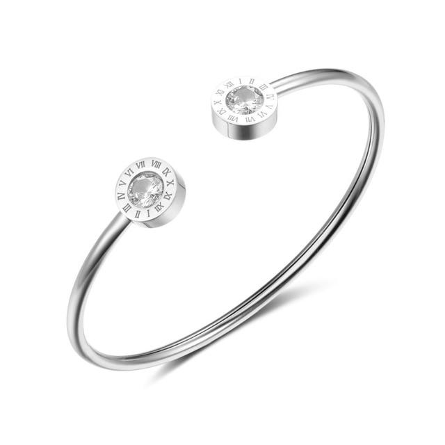 Adjustable Open Stainless Steel Bracelet Bangles 3 Color Cuff Bracelets for Women Jewelry Gift for Girls-Customized Jewel