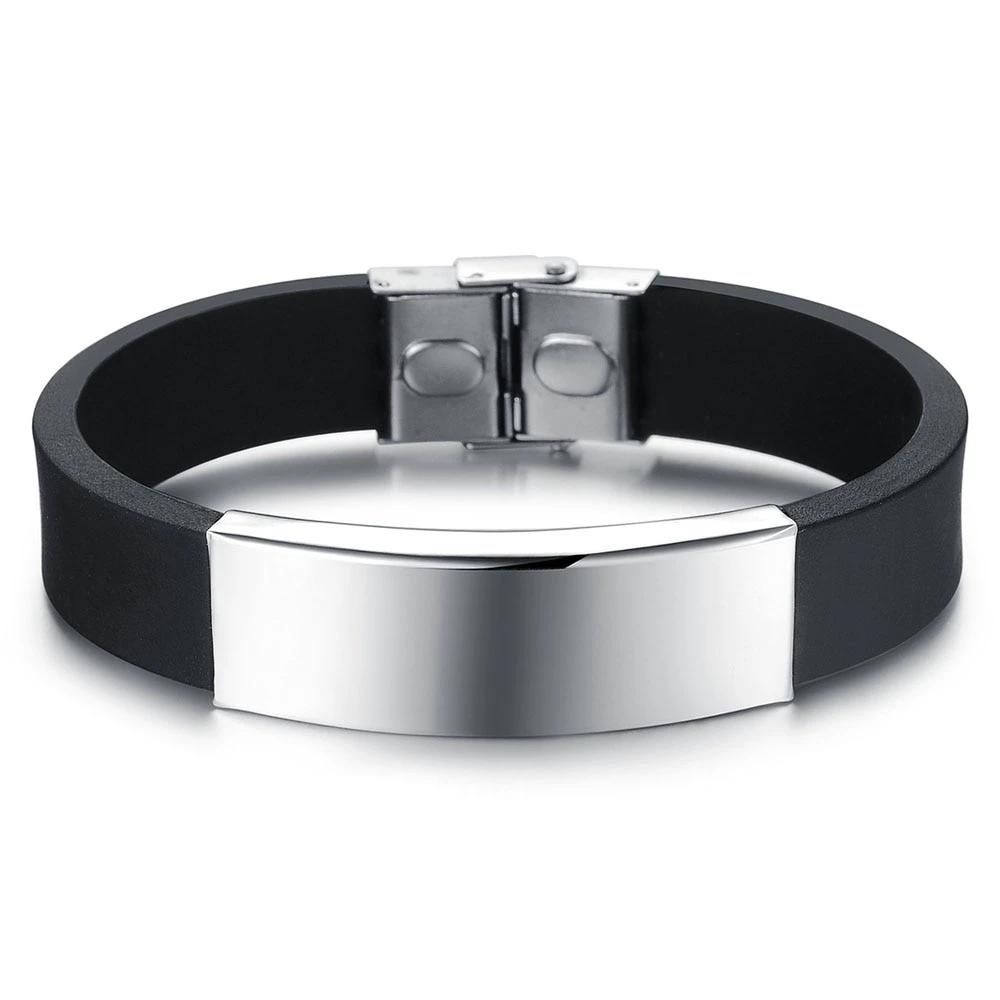 Silicone Stainless Steel Bracelets & Bangles Casual & Sporty Jewelry Fashion Men's Bracelet New-Customized Jewel