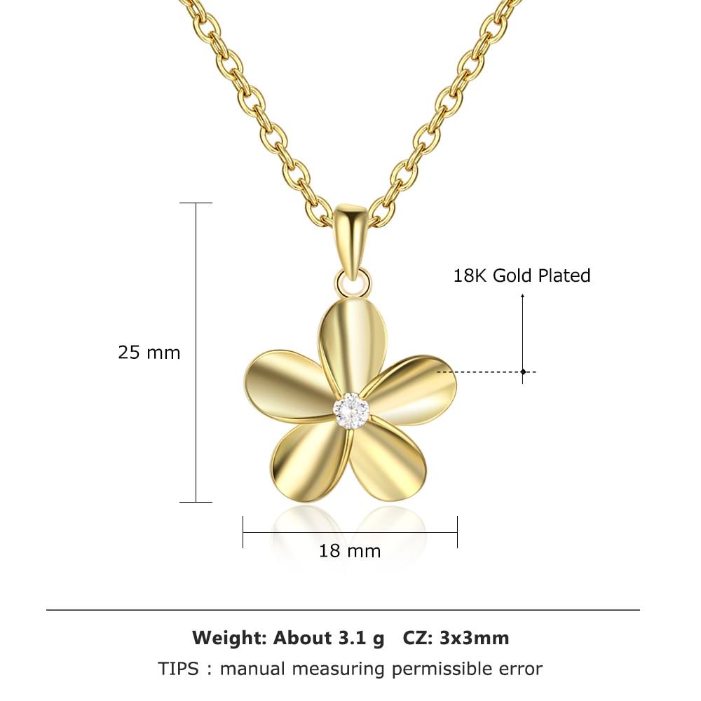 Gold Color Flower Pendant Necklace for Women with Zirconia, Gift for Any Women-Customized Jewel