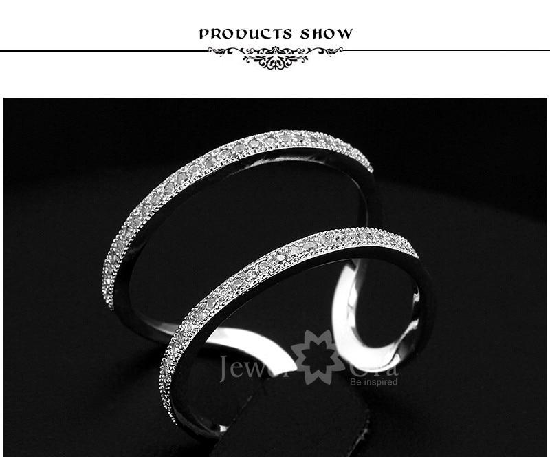 Elegant Designer Rhodium Plated Adjustable Rings with CZ Stones, Fashion Jewelry Gift for Women-Customized Jewel