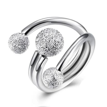 Solid 925 Sterling Silver Adjustable Rings for Women – Surround Ball Design – Party Jewelry Gift Ideas for Mom-Customized Jewel