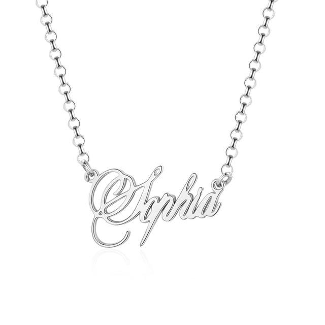 925 Sterling Silver Personalized Custom Nameplate Pendant Necklace, Beautiful Gift for Women-Customized Jewel