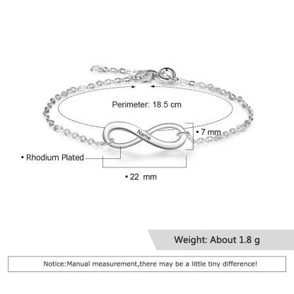 Personalized Link Chain Infinity Bracelets with Customized Name, Anniversary Gift Jewelry-Customized Jewel